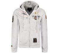 Geographical Norway Herren Hoodie Jacke Faero Special, Weiß, 3XL