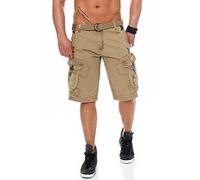 Geographical Norway Herren Kurzehose Perle Cargo Short Kurze Hose Bermuda (Large, beige)