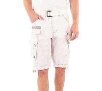 Geographical Norway Herren-Shorts, Shorts, Bermudashorts, Cargo-Shorts aus Baumwolle, Jungenkleidung, Shorts und Bermudas in hoher Qualität, weiß, S