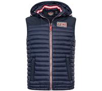 Geographical Norway Herren Stepp weste Bodywärmer Outdoor Kapuzenweste Herbst Vest Winter, Farbe:Navy, Größe:L 50