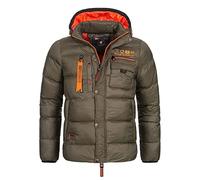 Geographical Norway Herren Stepp Winterjacke Citernier Kapuze Khaki L