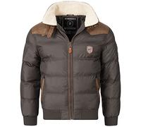 Geographical Norway Herren Steppjacke Winterjacke - Gefütterter Warmer Anorak - Outdoor Jacke für den Winter/Herbst im Bundle mit UD Beanie (XXL, Darkgrey)
