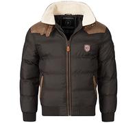 Geographical Norway Herren Steppjacke Winterjacke - Gefütterter Warmer Anorak - Outdoor Jacke für den Winter/Herbst im Bundle mit UD Beanie (5XL, Black)