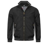 Geographical Norway Herren Übergangsjacke - Leicht, Winddicht, mit Reißverschlusstaschen - Atmungsaktive Outdoorjacke mit Netzfutter Frühlingstage Herbst Jacke Blouson, Farbe:Schwarz, Größe:S