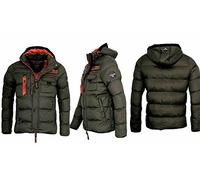 Geographical Norway Herren Winter Jacke Gesteppte Jacke warme gefütterte Parka Steppjacke, Farbe:KAKI, Größe:M