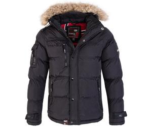 Geographical Norway Herren Winter Jacke Kunstfellkragen H-214: Dunkelgrün / L