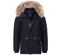 Geographical Norway Herren Winter Jacke Outdoor Winter Parka Mantel Kapuze Stepp warm, Farbe:Blau, Größe:S