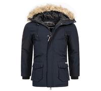 Geographical Norway Herren Winter Jacke Outdoorjacke Winter Parka warm gesteppt Steppjacke, Farbe:Navy, Größe:3XL