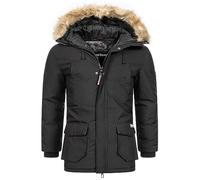 Geographical Norway Herren Winter Jacke Outdoorjacke Winter Parka warm gesteppt Steppjacke, Farbe:Schwarz, Größe:3XL