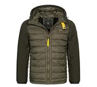 Geographical Norway Herren Winter Jacke Parka Steppjacke Kapuze Softshell Gesteppt Neu, Farbe:KAKI, Größe:XL
