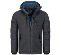 Geographical Norway Herren Winter Jacke Parka Steppjacke Kapuzenjacke Outdoorjacke Warm gesteppt FVS Production H-H, Farbe:Grau, Größe:4XL