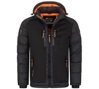 Geographical Norway Herren Winter Jacke Parka Steppjacke Kapuzenjacke Outdoorjacke Warm gesteppt FVS Production H-H, Farbe:Schwarz, Größe:M