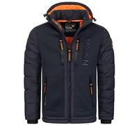 Geographical Norway Herren Winter Jacke Parka Steppjacke Kapuzenjacke Outdoorjacke Warm gesteppt FVS Production H-H, Farbe:Navy, Größe:XXL