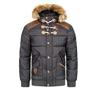 Geographical Norway Herren Winter Jacke Steppjacke Parka Belphegor Winterjacke (Dunkelgrau, M)