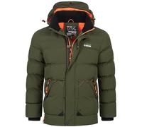Geographical Norway Herren Winter Jacke warm gefüttert Parka Steppjacke Outdoor gesteppt, Farbe:KAKI, Größe:XL