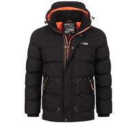 Geographical Norway Herren Winter Jacke warm gefüttert Parka Steppjacke Outdoor gesteppt, Farbe:Schwarz, Größe:S