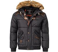Geographical Norway Herren Winterjacke Belphegore Darkgrey -XL - mit UD Beanie