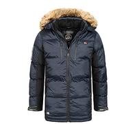 Geographical Norway Herren Winterjacke Jacke Parka Wanderjacke Herren Jacken Warm Parka Softshell Jacke Outdoorjacken Kurz-Mantel Kapuze H-261 Navy 2XL