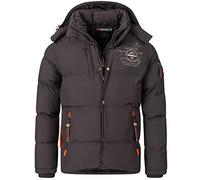 Geographical Norway Herren Winterjacke Verveine Darkgrey -5XL - mit UD Beanie