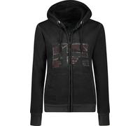 GEO NORWAY GOTZ Men - Sweatshirt Mit Kapuze Und Reißverschluss - Herren Logo Sweatshirts - Langarm Warmes Kapuzen Sweatshirt - Casual Sport Sweatshirt SCHWARZ - M