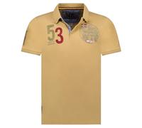 Geographical Norway Kelan Men - Polo-Shirt Herren Klassisch -Shirts Baumwolle Kurzarm Lässig Knopfkragen - Shirt Tops Regular Classic - Frühling Sommer (Beige S)
