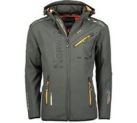 Geographical Norway Leyoley Production Men's Softshell Jacket, Dark grey orange, 3XL