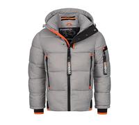 Geographical Norway Herren Winter Jacke warm gefüttert Parka Steppjacke Outdoor gesteppt Neu Warm gesteppt PUFFER FvS Production H-H, Farbe:Grau, Größe:M