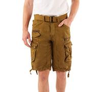 Geographical Norway Panoramique Men - Bermuda Mann Cotton - Shorts Herren Sport Cargo - Shorts Bermudas Kurz A Gürtel Normaler Schnitt - Mann Frühling Sommer (Khaki 4XL)