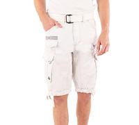 Geographical Norway Panoramique Men - Herren Bermuda Shorts Kurze Manner - Herren Sport Cargo Short Sommer - Regular Herrenshorts Chino Bermuda Shorts Fit (Weiß 3XL)
