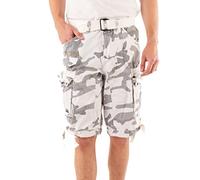 Geographical Norway Panoramique Men - Herren Bermuda Shorts Kurze Manner - Herren Sport Cargo Short Sommer - Regular Herrenshorts Chino Bermuda Shorts Fit (CAMO Weiß L)