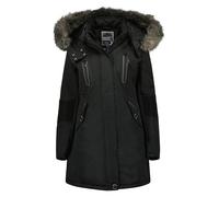 Geographical Norway Damen Jacke Winterparka Coracle/Coraly XL-Fellkapuze Black L