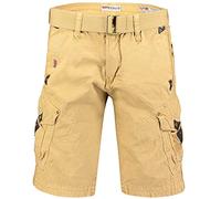Geographical Norway Herren Cargo Short Sommer Bermuda Kurze Hose Shorts (Medium, Beige)