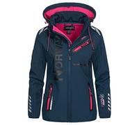 Geographical Norway Queen Lady - Women's Jacket/Softshell Jacket, Windproof, Waterproof, Hooded Jacket Outdoor, NAVY_ROSE, XL