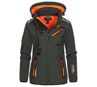 Geographical Norway REINE LADY - Damen wasserabweisend Softshell-Jacke - Outdoor-Kapuzenjacke softshelljacke - Winter mantel Jacke - winddicht funktionsjacke (Grau/Orange S) Größe 1
