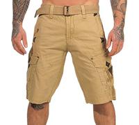 Geographical Norway Shorts, Kurze Cargo Hose Peanut, Bermuda Sommer Camouflage Men (Medium/W 23, Beige)