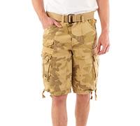 Geographical Norway Shorts, Kurze Cargo Hose Peanut, Bermuda Sommer Camouflage Men (Medium/W 23, Beige Camouflage)