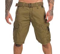 Geographical Norway Shorts, Kurze Cargo Hose Peanut, Bermuda Sommer Camouflage Men (X Large/W 34, Mastic)