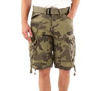 Geographical Norway Shorts, Kurze Cargo Hose Peanut, Bermuda Sommer Camouflage Men (X X Large / W36, Grau Camouflage)