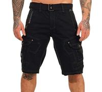 Geographical Norway Shorts, Kurze Cargo Hose Peanut, Bermuda Sommer Camouflage Men (X X X Large / W38, Schwarz)