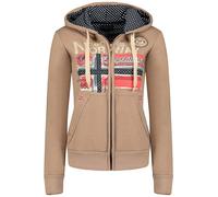Geographical Norway Sweatjacke "Farlotte" in Beige - Größe L | Damen Sweatshirts Jacken