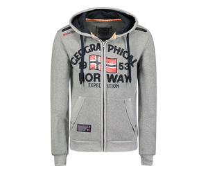 Geographical Norway Sweatjacke "Flag" in Grau - Größe M | Herren Sweatshirts Jacken