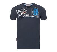 Geographical Norway T-Shirt Herren FVSC Shirt Hemd Sommer Baumwolle Print kurz, Farbe:Juco-Navy, Größe:M