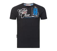 Geographical Norway T-Shirt Herren FVSC Shirt Hemd Sommer Baumwolle Print kurz, Farbe:Juco-schwarz, Größe:M