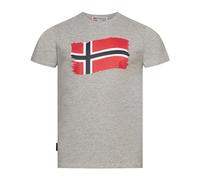 Geographical Norway T-Shirt Herren Shirt Hemd Sommer Baumwolle Print, Farbe:JORENT-GRAU, Größe:L