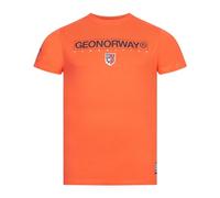 Geographical Norway T-Shirt Herren Shirt Hemd Sommer Baumwolle Print, Farbe:JOTRUN-Coral, Größe:XXL