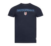 Geographical Norway T-Shirt Herren Shirt Hemd Sommer Baumwolle Print, Farbe:JOTRUN-Navy, Größe:M