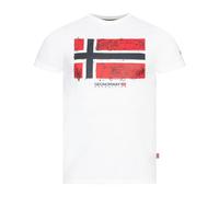 Geographical Norway T-Shirt Herren Shirt Hemd Sommer Baumwolle Print, Farbe:JPALM-Weiss, Größe:L