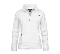 Geographical Norway Upaline Lady - Fleece Fine Frauen Warm Fermetur Zip - Jacke Herbst Winter Frühling Warm Frauen - Long Sleeve Pullover Pelz Weich Komfort Outdoor (Weiss weiss XXL-Größe 5)