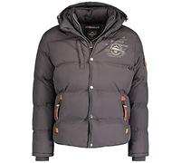 Geographical Norway Verveine Men Distribrands - Warme Kapuzenjacke für Männer - Langarmjacke - Warmer Wintermantel für Männer - Outdoorjacke mit wattiertem Innenfutter (Grau L)