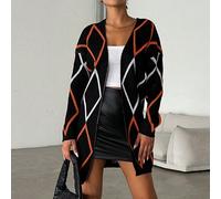 Geometrisch Gemusterte Strickjacke Für Damen